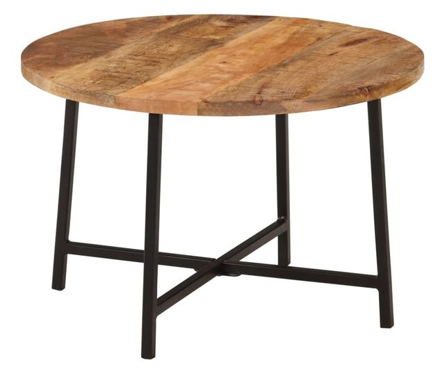 tömör mangófa és vas dohányzóasztal 54 x 54 x 35 cm