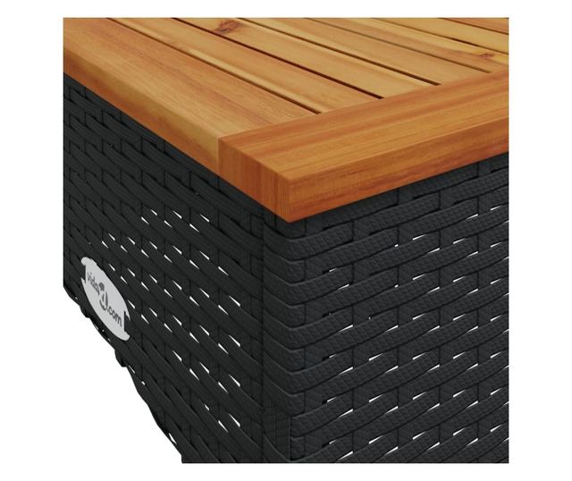 3 részes fekete polyrattan kerti ülőgarnitúra párnával