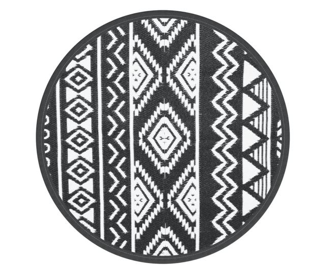 fekete polipropilén kültéri szőnyeg Ø200 cm