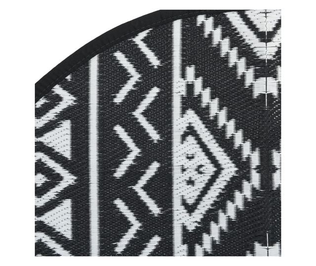 fekete polipropilén kültéri szőnyeg Ø200 cm