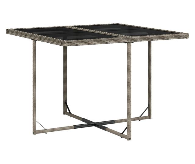 Градински трапезен комплект 9 части с възглавници сив полиратан