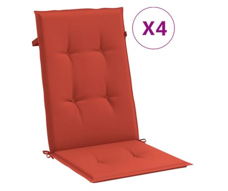Jastuci za stolice 4 kom prošarano crvena 120x50x4 cm tkanina