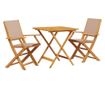 3dílný bistro set taupe textil a masivní dřevo thumbnail 1