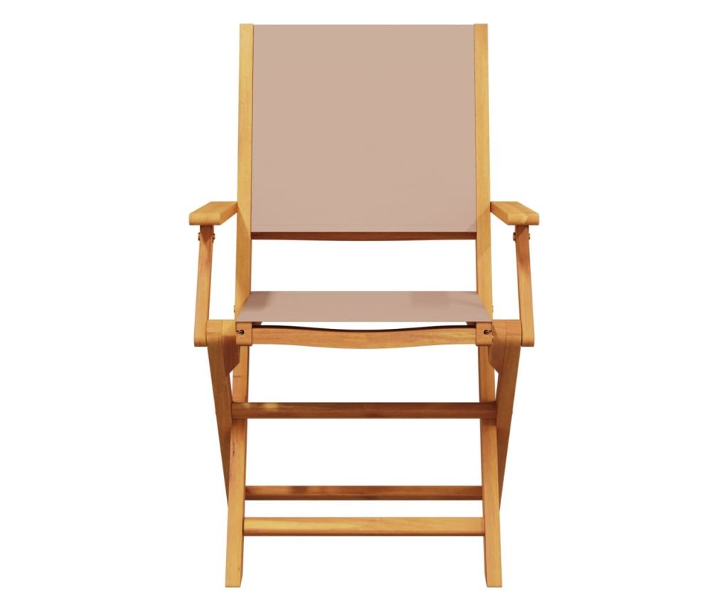 3dílný bistro set taupe textil a masivní dřevo - 6