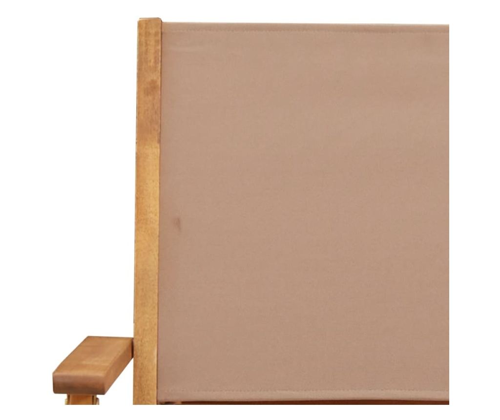 3dílný bistro set taupe textil a masivní dřevo - 9