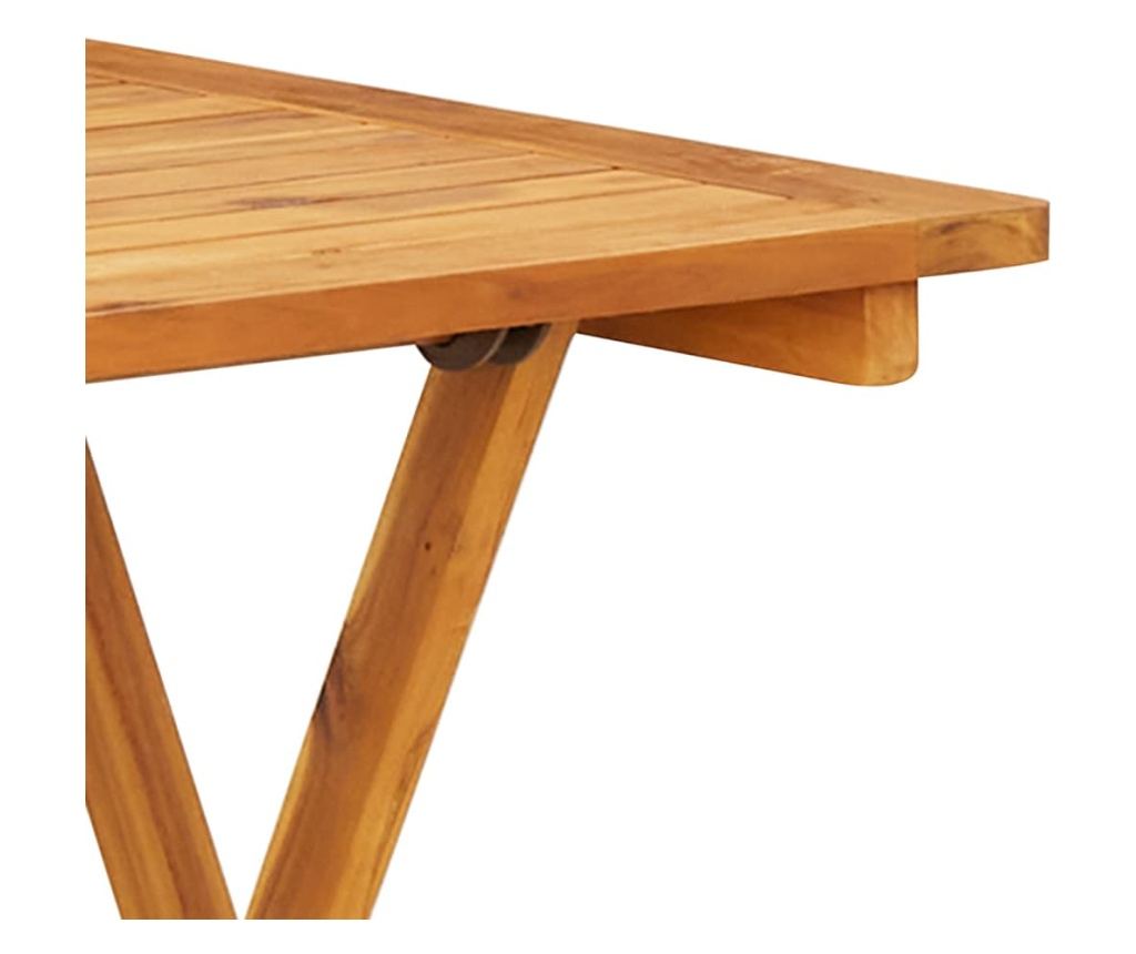 3dílný bistro set taupe textil a masivní dřevo - 10