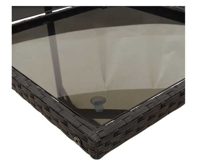 Градински комплект с възглавници 15 части полиратан черен