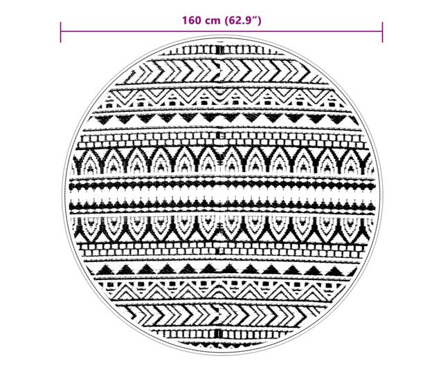 fekete polipropilén kültéri szőnyeg Ø160 cm