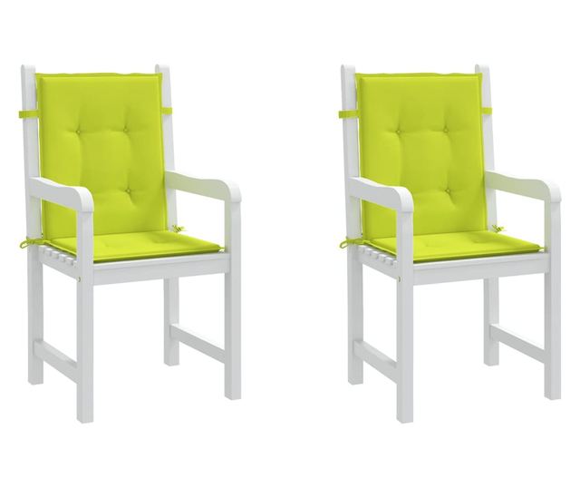 Градински възглавници за сядане, 2 бр., Ярко зелени, 100x50x3 см