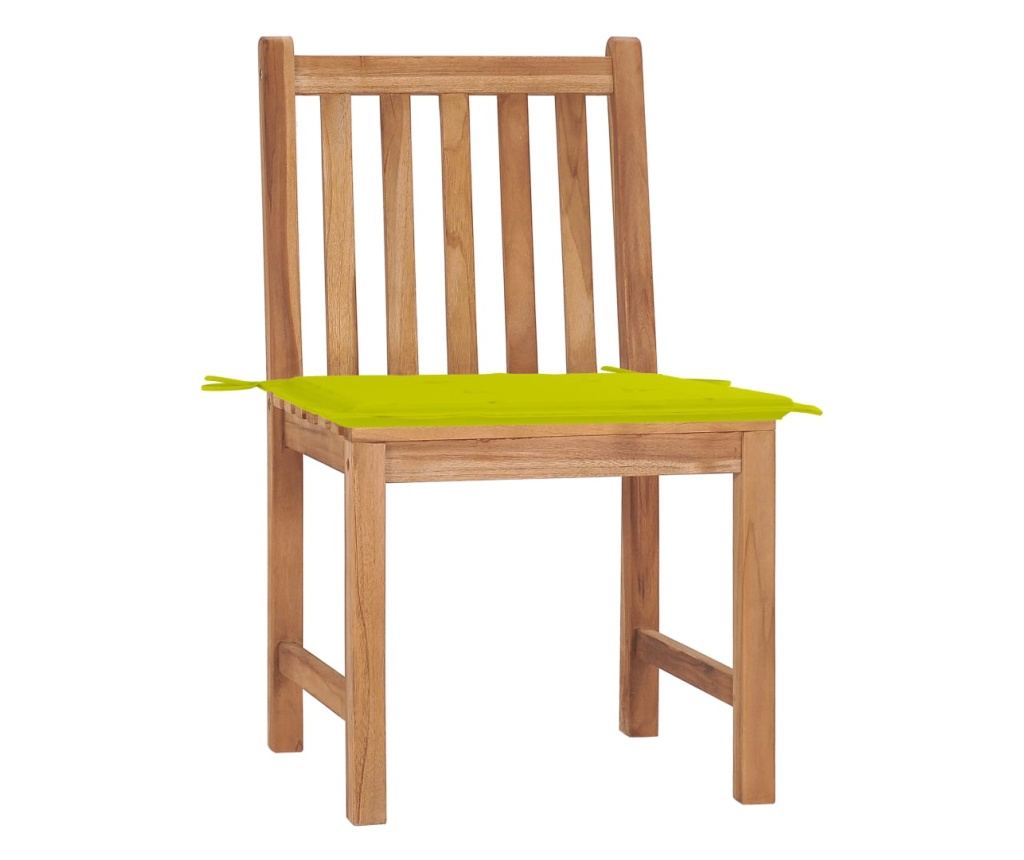 Καρέκλες Κήπου με Μαξιλάρια, 2 τεμ, Μασίφ Ξύλο Τικ - 2