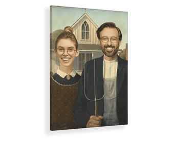 The American Gothic - Tablou canvas cuplu personalizat - 80 x 60 cm
