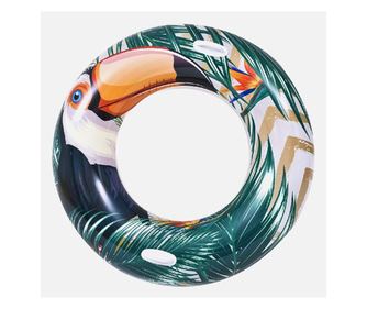 Colac de inot, cu manere, gonflabil, diametru 115 cm, multicolor