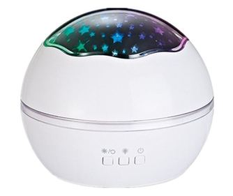 Lampa de noptiera cu proiector, Verk Group, pentru copii, cupola rotativa, 2 moduri, diferite culori, 4xAAA, incarcare USB, 12x1