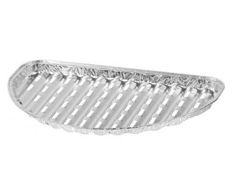 Jednokratna polukružna aluminijska posuda za roštilj, perforirana, set od 4 komada, 33x19x2 cm, Magic Home