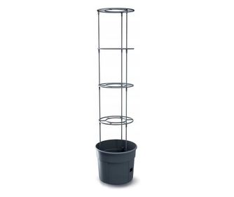 Ghiveci decorativ pentru rosii, rotund, antracit, 39.2x31.5x153 cm, Tomato Grower