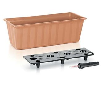 Donica z systemem nawadniania, 11 L, 60x18x14 cm, brązowa, Prosperplast
