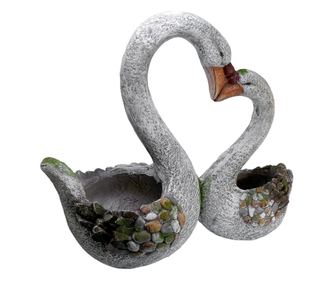 Dekoracija vrta, keramika, labudovi, 49x23x44.5 cm