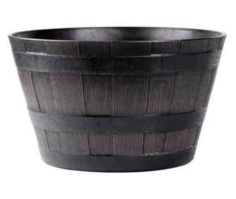 Ghiveci decorativ de flori, rotund, model lemn, teak, 38x28 cm