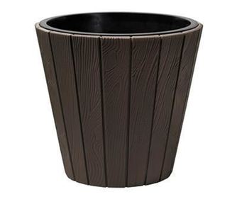 Dekoratív virágcserép, kerek, barna, 11/21 L, 34,8x32,5 cm, Woode