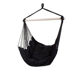 Hamac tip scaun, Verk Group, negru, cu 2 perne, max 120 kg, 100x100 cm