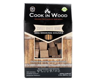 Komadi drva za dimljenje od hrasta, začinjeni aromom slatkog bijelog vina, chunk-ovi 1200 grama