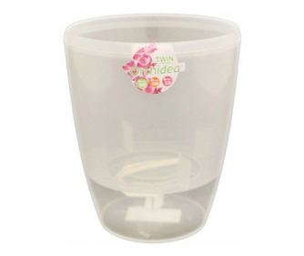 Ghiveci ORHIDEA TWIN 1.3 L, TRANSPARENT, cu auto-udare si fitil
