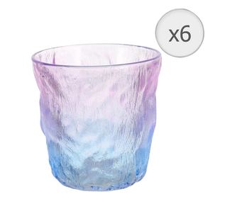 Set 6 pahare din sticla, Rainbow Glacier, 300ml
