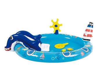 Piscina copii, gonflabila, tip centru de joaca cu tobogan si fantana arteziana, 2x1.5x0.6 m