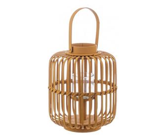 Set 4 felinare bambus portocaliu Brielle 24x29 cm