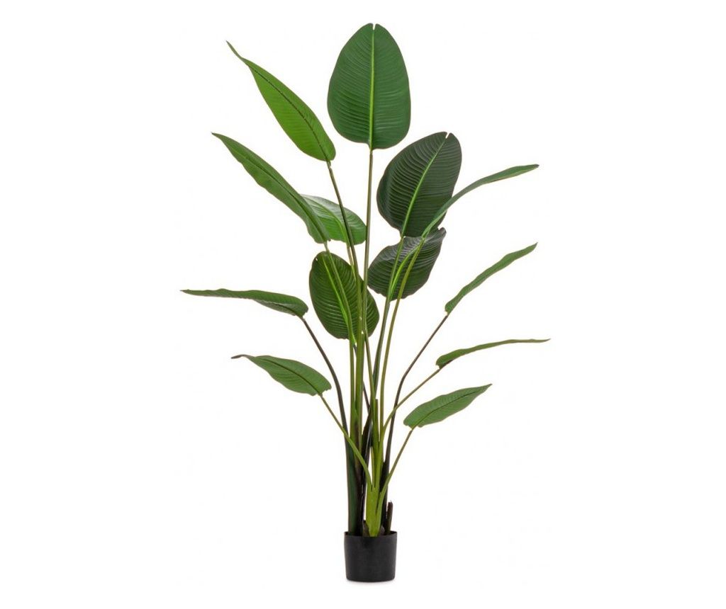 Planta artificiala in ghiveci verde 13 frunze 170x32x185 cm