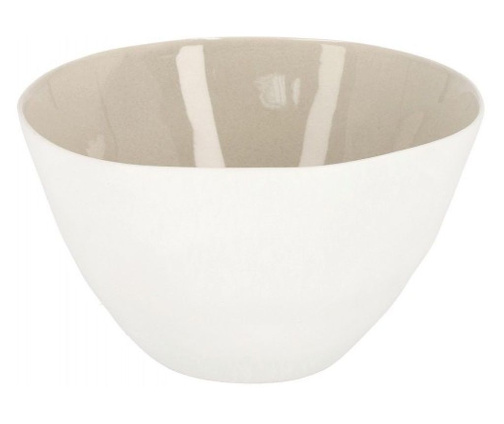 Set of 2 Decorative Bowls White Beige Stoneware 24x21x14.5 cm