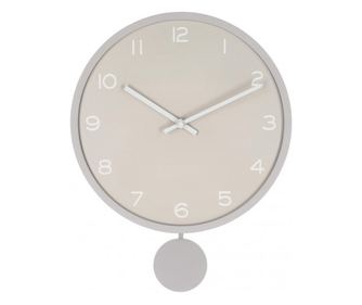 Nástěnné hodiny s kyvadlem taupe bílá Bayron 30x5.5x39 cm