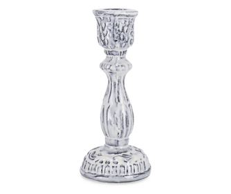 Комплект от 4 антични бели алуминиеви свещника Hikari 6.5x15 см