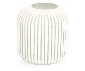 Mattala fehér üveg váza 24x26 cm