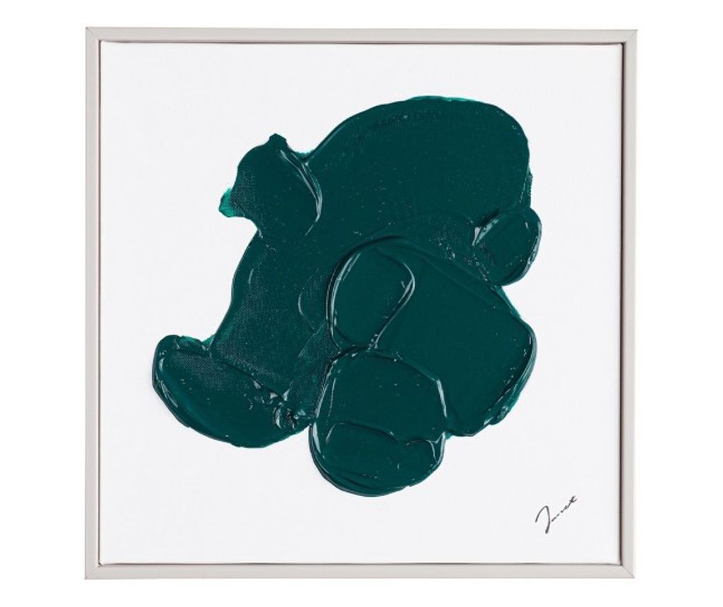 Set of 2 Trilix White and Green Canvas Pictures 30x4.5x30 cm