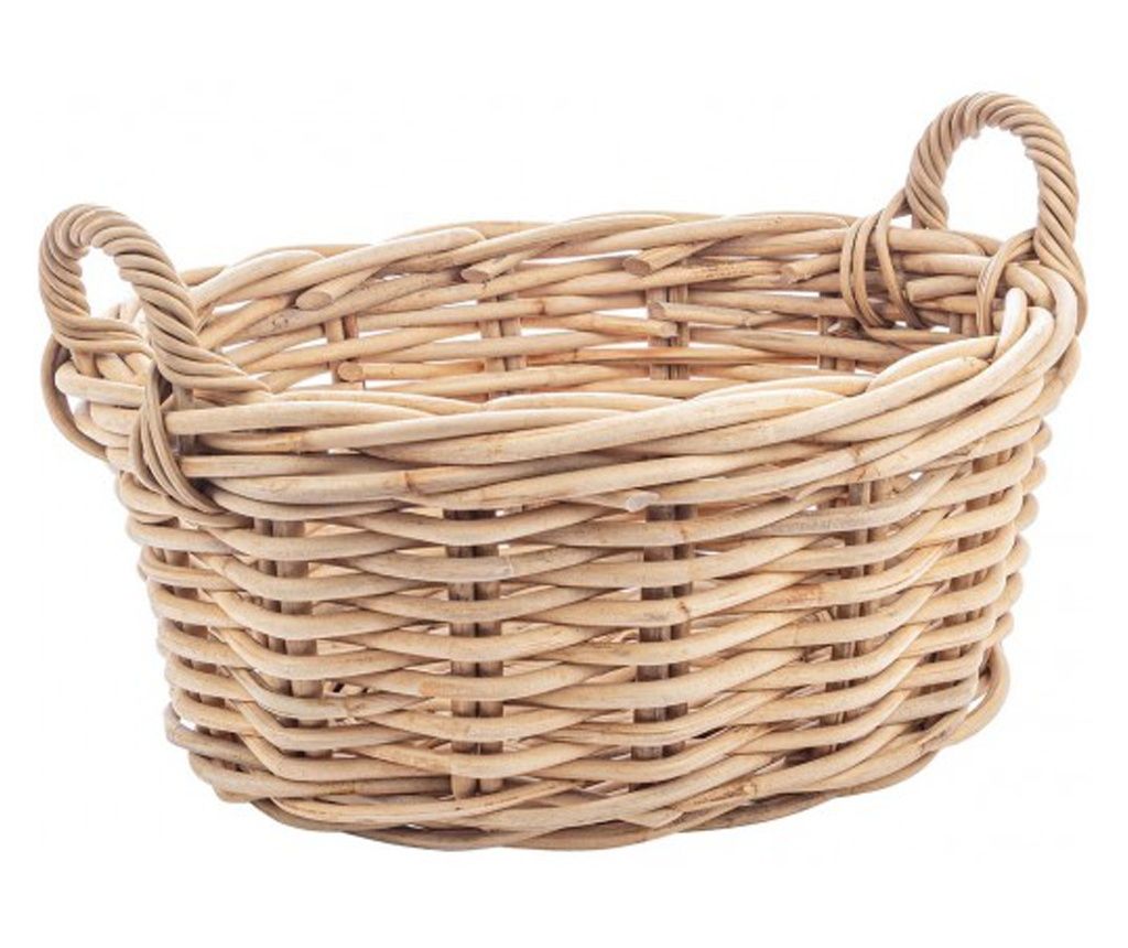 Természetes rattan tárolókosár 59x48x26 cm