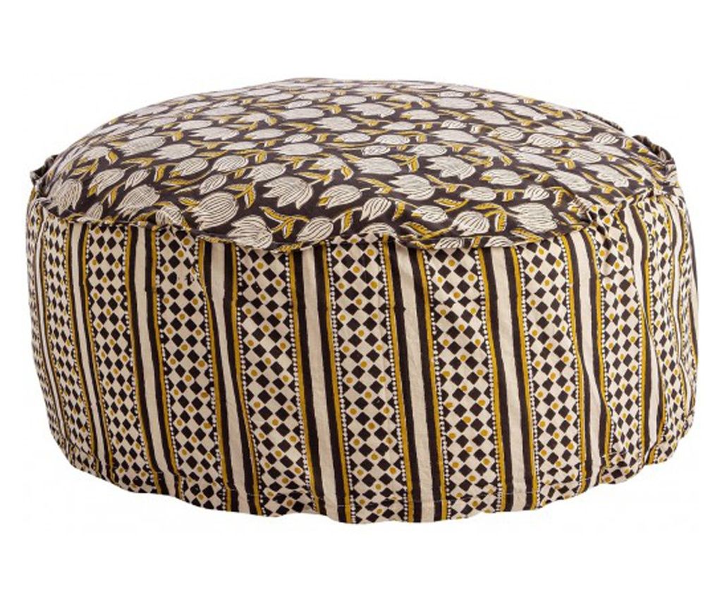 Multicolor Cotton Pouf Calais 65x25 cm