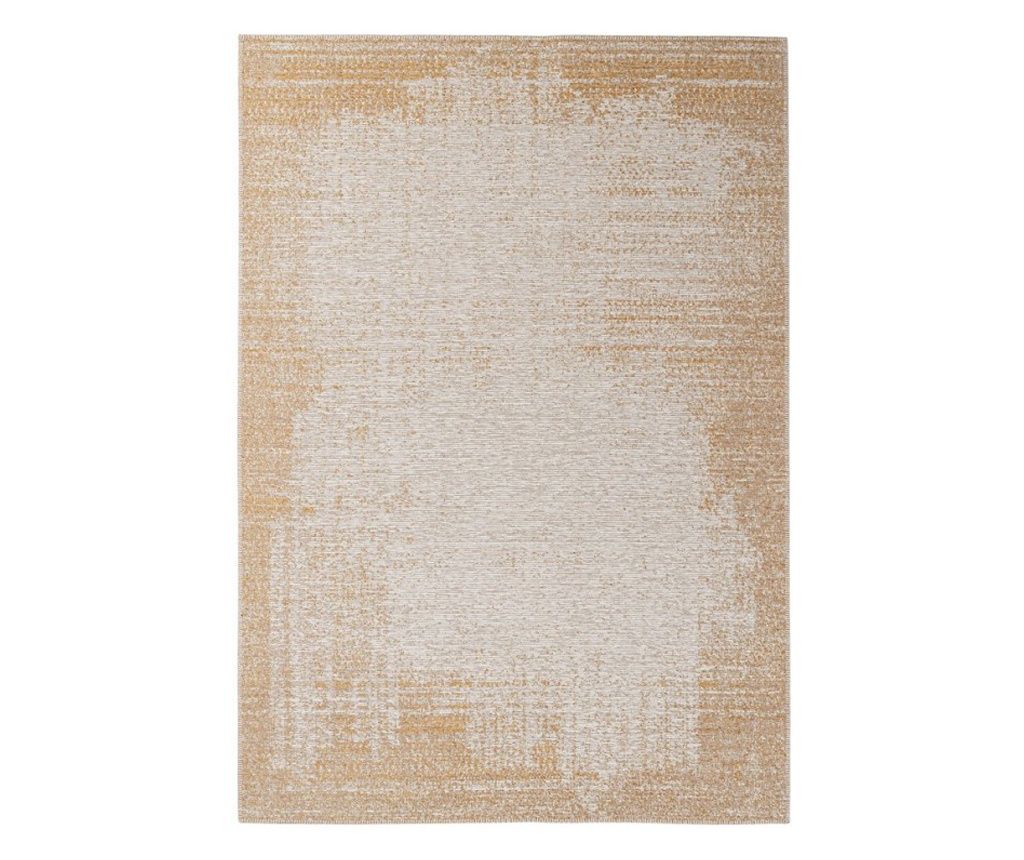 Silva rumeno-krem preproga iz tekstila 160x230x0,3 cm