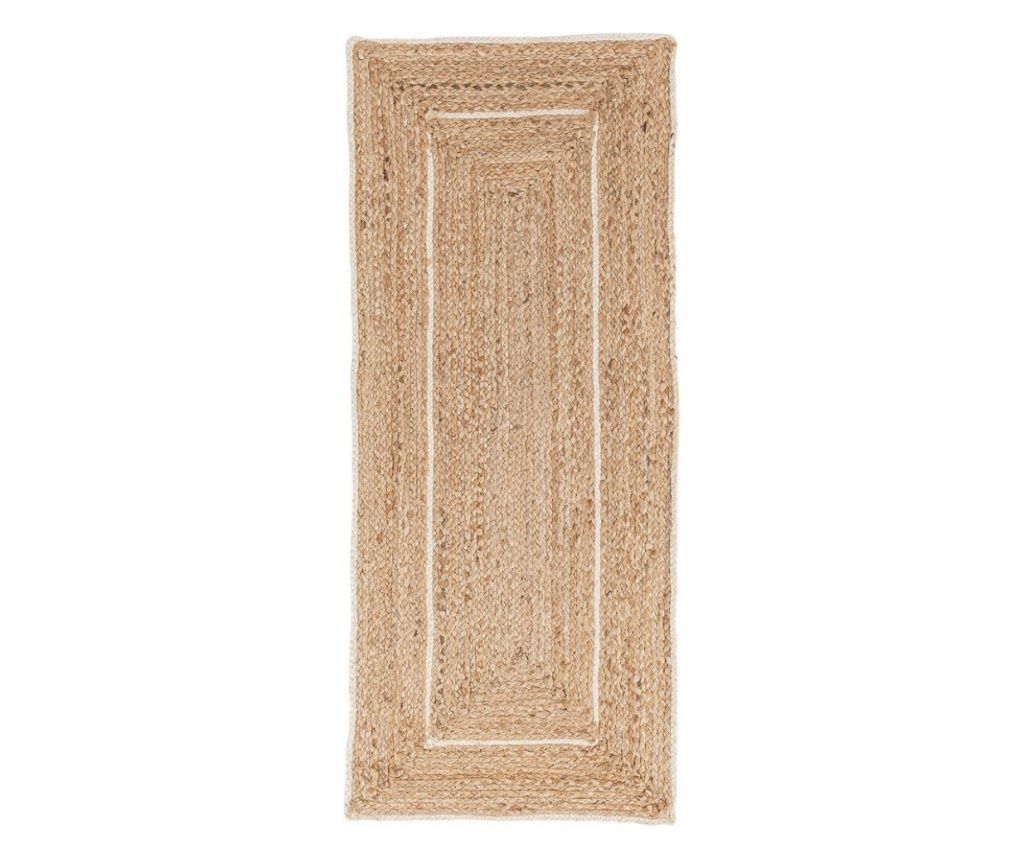 2 darabos Ankit természetes fehér juta szőnyeg szett 60x150 cm