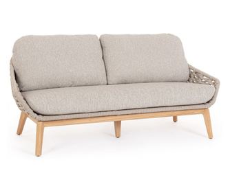 Tamires természetes fa és bézs szövet kanapé 168x88x71 cm