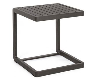 Zestaw 2 stolików bocznych Konnor, antracytowo-szary, aluminiowe, 40x40x45 cm