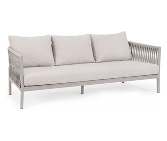 Florencia alumínium kanapé taupe szürke szövettel, 220x85x86 cm