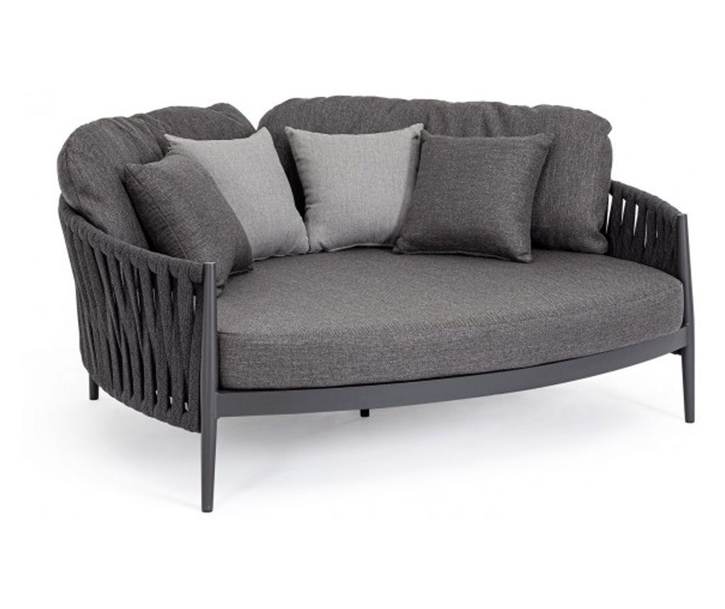 Antracit szürke Jacinta kanapé 160x145x91 cm