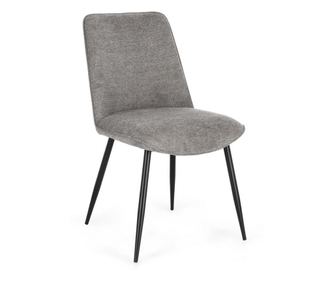 4 darabos Cora fekete acél és szürke szövet szék szett 48x62x84 cm