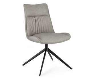 Set 2 stolov iz antracitno sivega jekla in ekološkega usnja taupe Kepler 50x64x86 cm