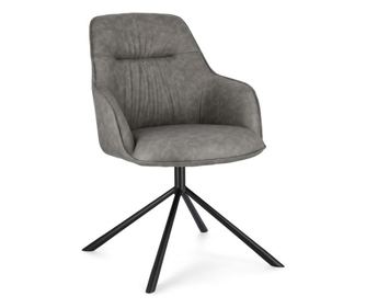 2 db fekete acél és szürke szövet karosszék szett 59x65x86 cm