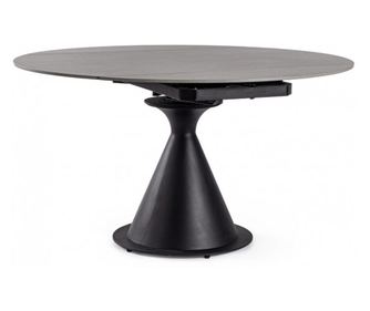 Masa extensibila otel negru portelan gri Jonni 85/135x75 cm