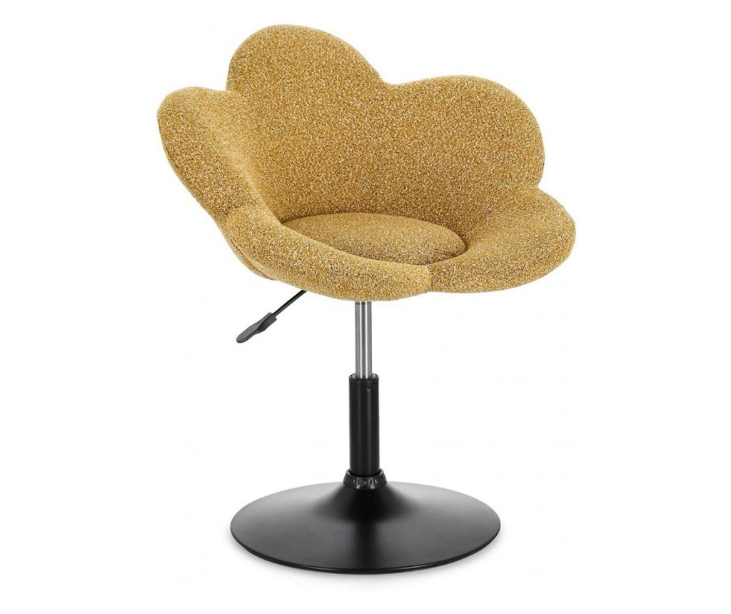 Set 2 fotolii otel negru textil galben Fleur 69x55x69/81 cm