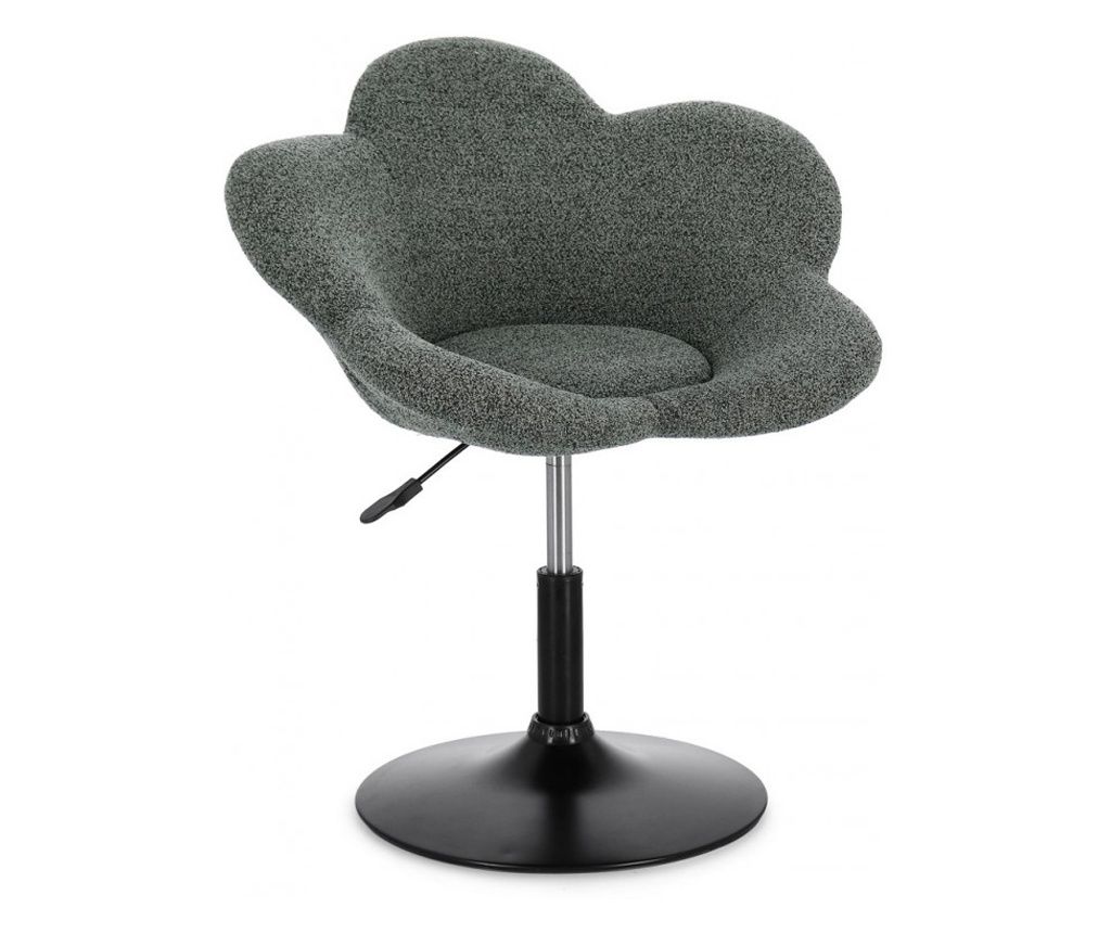 Komplet 2 črnih jeklenih in zelenih tkaninskih foteljev Fleur 69x55x69/81 cm