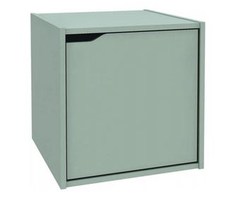 Zöld MDF ajtós padlópolc 35x35x35 cm